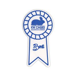 3rd Place White Ribbon Sticker, 100/pk