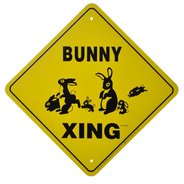 Yellow Aluminum Crossing Sign Bunny Cross Xing Style A Diamond Street Signal 