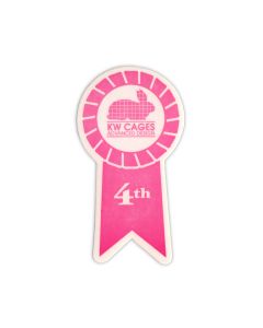 4th Place Pink Ribbon Sticker, 100/pk