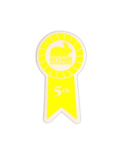 5TH PLACE YELLOW RIBBON STICKER, 100/PK