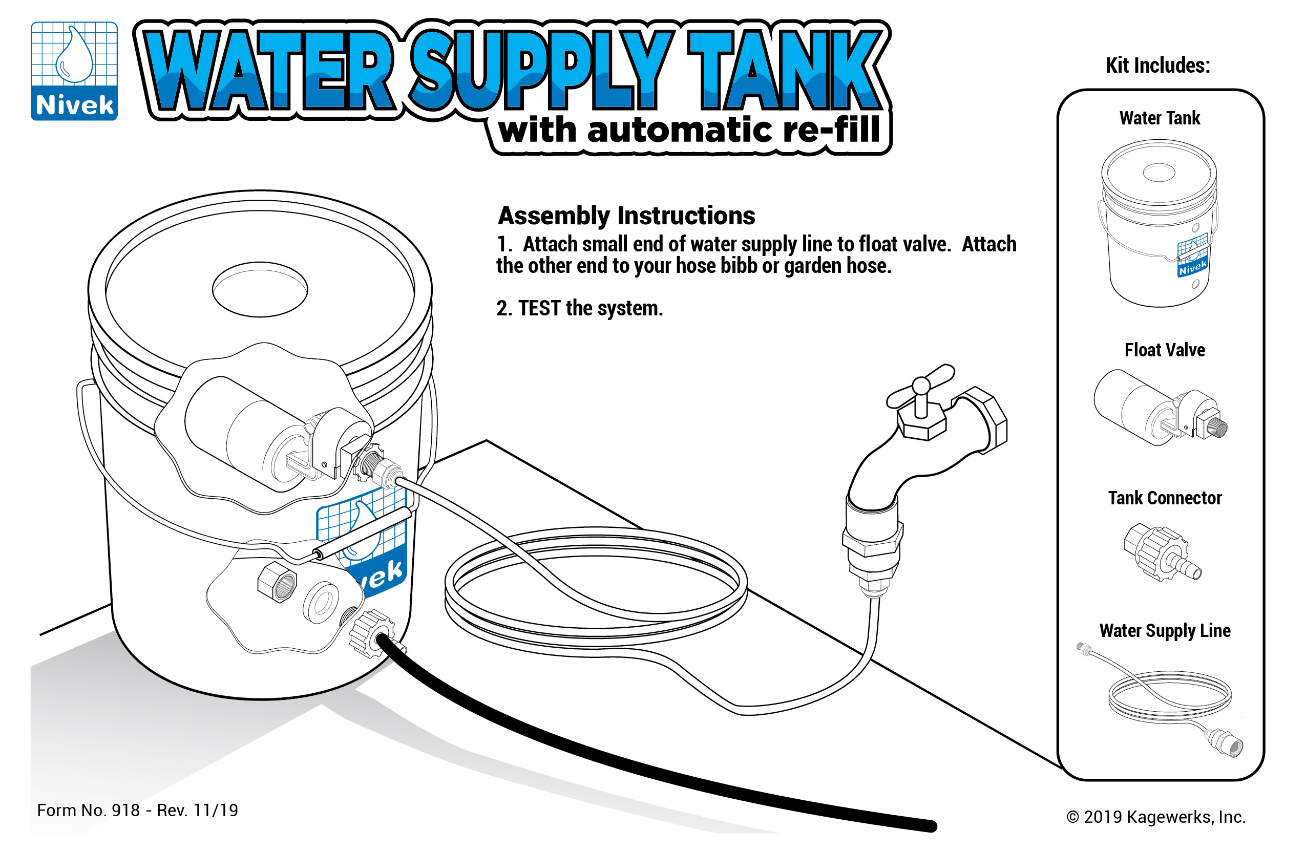 Water line supply >> water tank supply